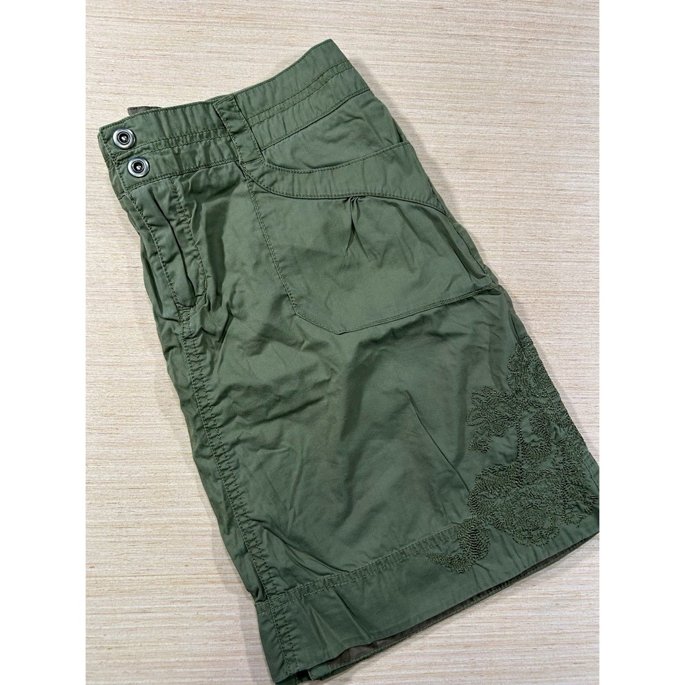 REI Embroidered A-Line Hiking Skirt Womens Size 6 Olive Green‎ Pockets Outdoor